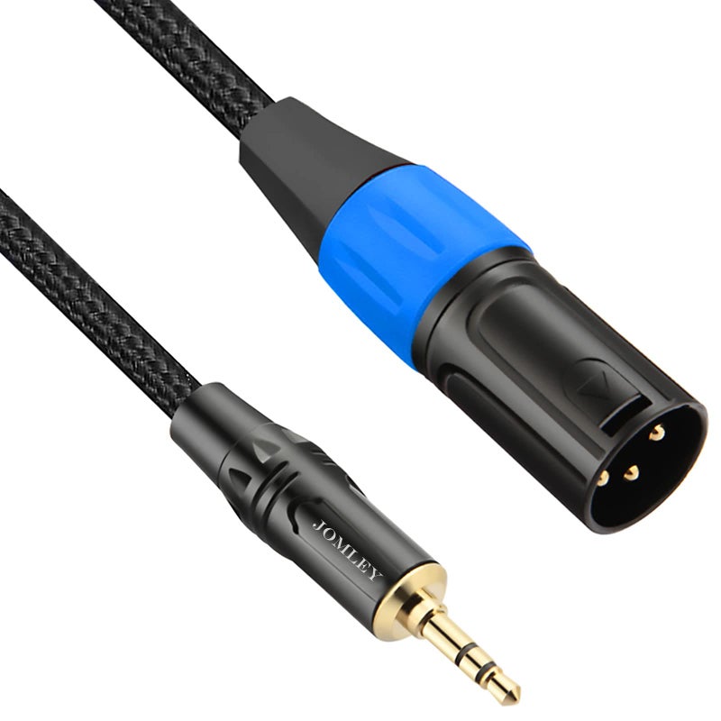 JOMLEY كابل JOMLEY 3.5 مم إلى XLR بطول 3.3 قدم، كابل ميكروفون غير متوازن XLR إلى 3.5 مم، محول سلكي ذكر XLR إلى جاك ستيريو 1/8 بوصة للهاتف المحمول، الكمبيوتر المحمول، السماعة، الخلاط - Image 1